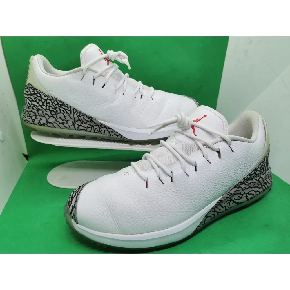 Jordan ADG Golf Shoes Mens Size 9 White Cement Elephant Spikeless AR7995-100